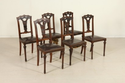 Grupo de seis sillas de salón Deco completos