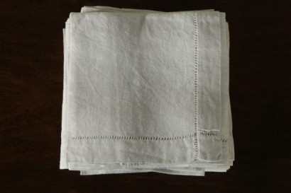 Serviettes de lin damassé nappe avec 12 serviettes