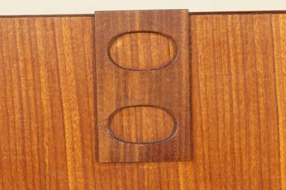 Drop-Leaf Doors Cabinet Teak Veneer Vintage Manufactured in Italy 1950s-1960s