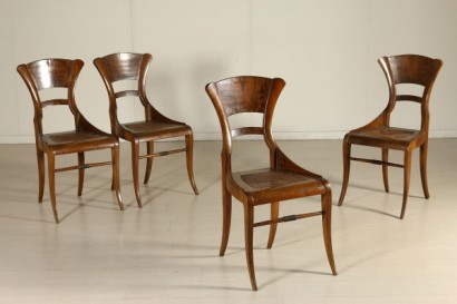 Grupo de cuatro sillas Biedermeier