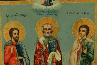 Russian Icon with 3 saints
