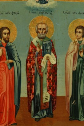 Russian Icon with 3 saints