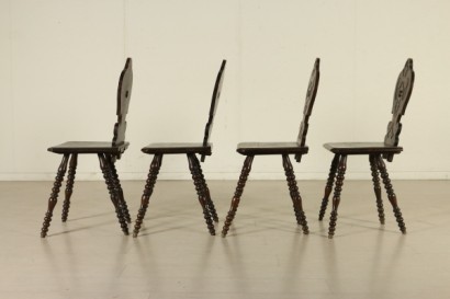 Groupe de 4 chaises de style, bottega 900, 900, Liberty, chaises liberty, # {* $ 0 $ *}, # bottega900, # 900, #Liberty, #sedieliberty, #MadeinItaly