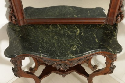 Console table with mirror Louis Philippe-marble top