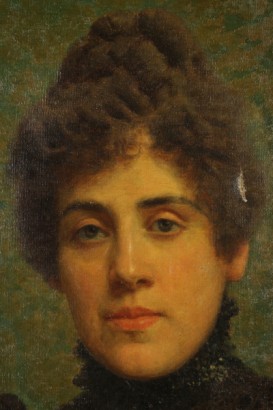 Sante Bertelli (1840-1892), portrait d’un jeune femme-détail