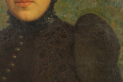 Sante Bertelli (1840-1892), portrait d’un jeune femme-détail