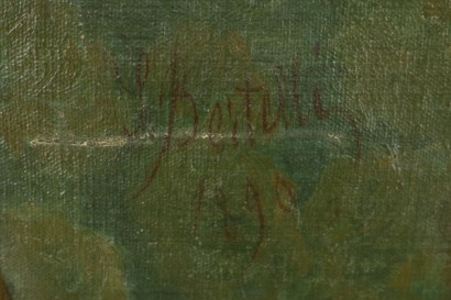 Sante Bertelli (1840-1892), portrait d’une jeune femme-signature