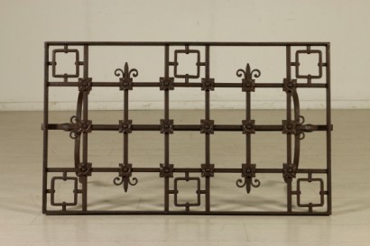 Tavolino in ferro battuto - piano in vetro