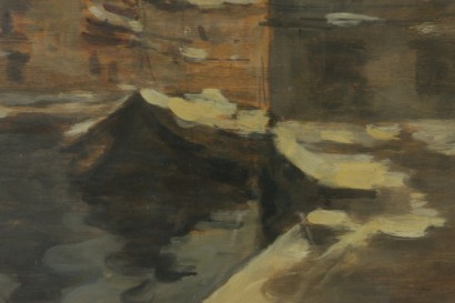 Achille Cattaneo (1872-1932), aperçu de neigeux Milan-détail