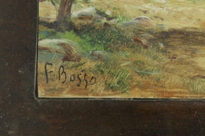 Francesco Bosso (1863-1933), par de paisajes-detalle