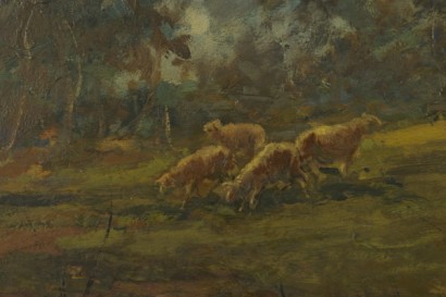Yasser Zakaria (1891-1971), paysage avec Bergère-détail