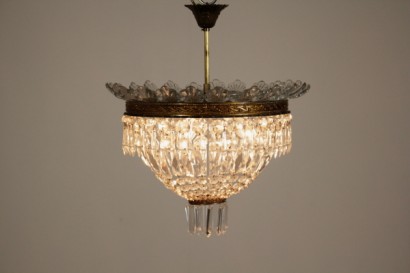 Chandelier in bronze and glass