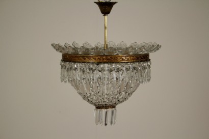 Chandelier in bronze and glass