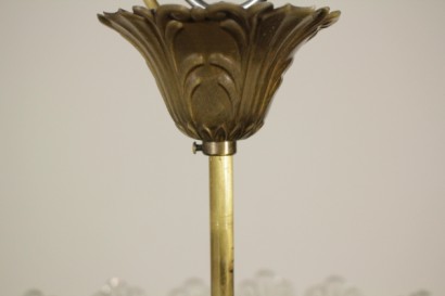 Bronze chandelier and glass-detail