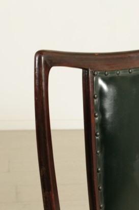 chaises, chaises années 50, chaises vintage, chaises modernes, chaises tapisserie simili cuir, tapisserie simili cuir, bois teinté ébène, chaises teinté ébène, {* $ 0 $ *}, anticonline