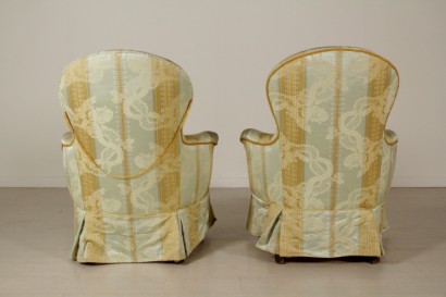 Paar gepolsterte Sessel-Rückenlehne