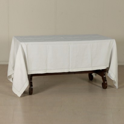 Linen damask tablecloth with 12 napkins