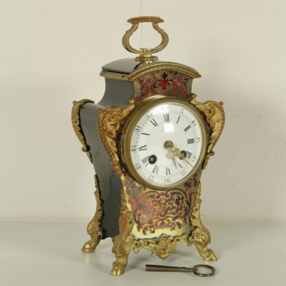 Tischuhr, antike Uhr, antike Uhr, Boulle-Uhr, eingelegte Uhr, römische Ziffernuhr, römische Ziffern, {* $ 0 $ *}, antionline