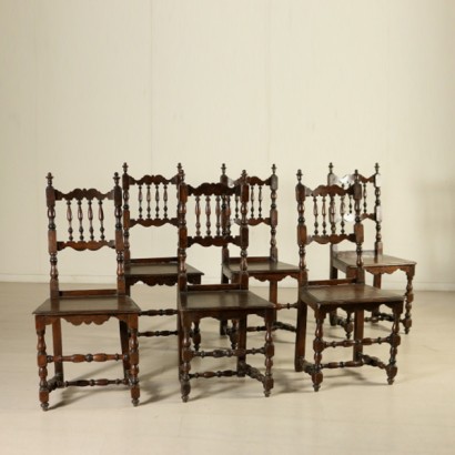 Group of six chairs spool