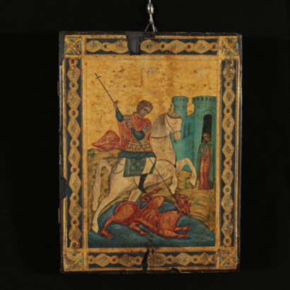 Saint Georges terrassant le Dragon, icône russe