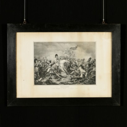 Napoleon at the battle of Waterloo, lithograph