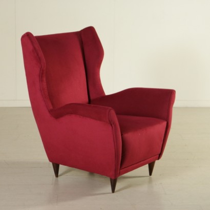 Sessel, 1950er Sessel, 50er, {* $ 0 $ *}, anticonline, Samtsessel, restaurierter Sessel, Designersessel, italienischer Designsessel, italienisches Design