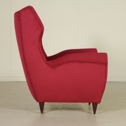 sillón, sillón de los años 50, años 50, {* $ 0 $ *}, anticonline, sillón de terciopelo, sillón restaurado, sillón de diseño, sillón de diseño italiano, diseño italiano