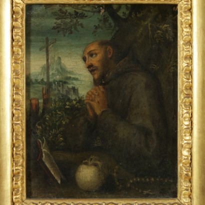 Saint Francis in prayer