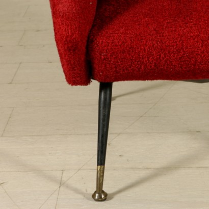 fauteuil, fauteuil 50's, 50's, {* $ 0 $ *}, anticonline, 60's fauteuil, 60's, design italien, fauteuil design, fauteuil design italien, design italien, tissu original, embout laiton