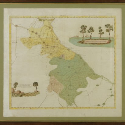 Karte von "die Gesandtschaft der Romagna, die Gesandtschaft von Urbino, die Grafschaft Cirtà, die Republik von San Marino"