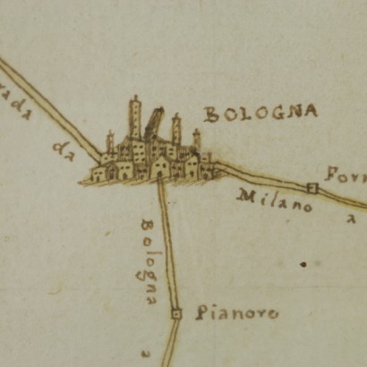 Mapa de "la legación de la Romaña, la legación de Urbino, el Condado de Cirtà, la República de San Marino"