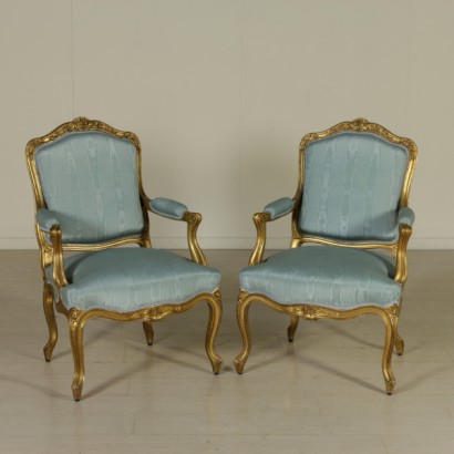 fauteuils, paire de fauteuils, fauteuils de style baroque, style baroque, fauteuils baroques, 900 fauteuils, fauteuils dorés, fauteuils sculptés, {* $ 0 $ *}, anticonline, fauteuils de style