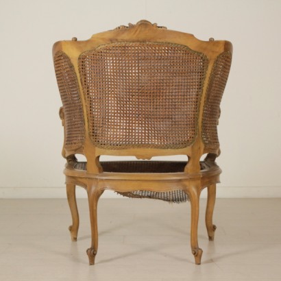 fauteuil, fauteuil canné, fauteuil de style baroque, fauteuil baroque, style baroque, fauteuil en noyer, {* $ 0 $ *}, anticonline