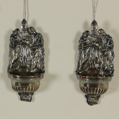 Pair of silver holy water