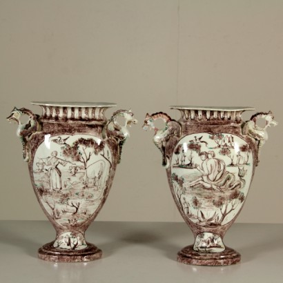 Pair of vases of Jacques Boselly (1744-1808 Giacomo Boselli)