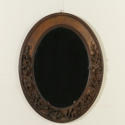 Carved wood mirror