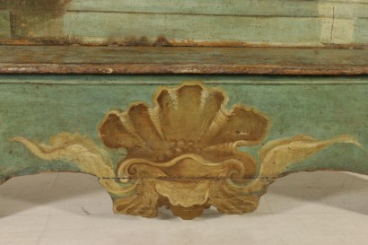 Pair of painted benches-detail