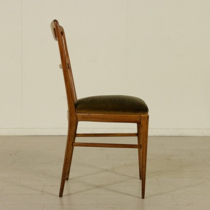 sedie, sedie anni 50, anni 50, sedie in legno di faggio, legno di faggio, rivestimento in velluto, sedie con velluto, di mano in mano, anticonline, sedie vintage, sedie di modernariato, vintage italiano, modernariato italiano