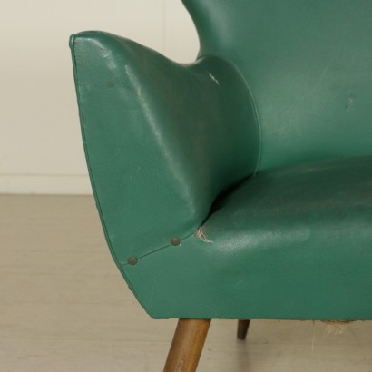love seat, vintage love seat, modern design sofa, 50s sofa, 50s, leatherette sofa, leatherette upholstery, Italian vintage, Italian modern antiques, {* $ 0 $ *}, anticonline