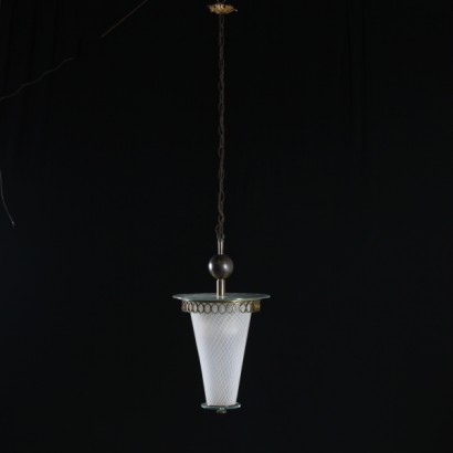 lamp, lamp peter church, pietro church, lamp from the 50s, 50s, modern lamp, vintage lamp, Italian modern, Italian vintage, {* $ 0 $ *}, anticonline, decorated glass lamp