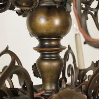 lampadario, lampadario olandese, lampadario 900, lampadario 12 bracci, lampadario antico, lampadario antiquariato, di mano in mano, anticonline