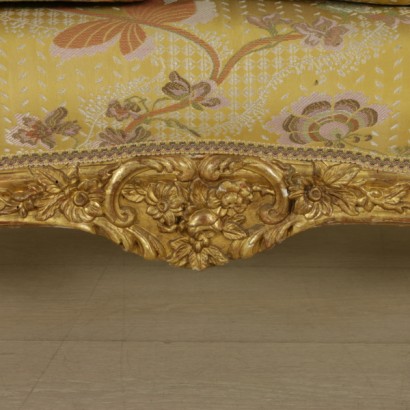 Corbeille Sofa in Gilded Wood