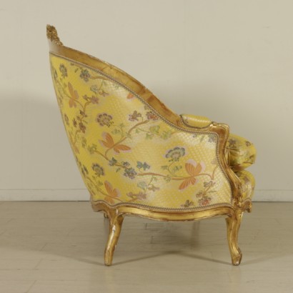 Corbeille Sofa in Gilded Wood