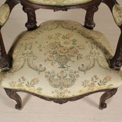 armchairs, pair of armchairs, style armchairs, baroque style, pair of baroque armchairs, baroque armchairs, 900 armchairs, walnut armchairs, padded back armchairs, {* $ 0 $ *}, anticonline