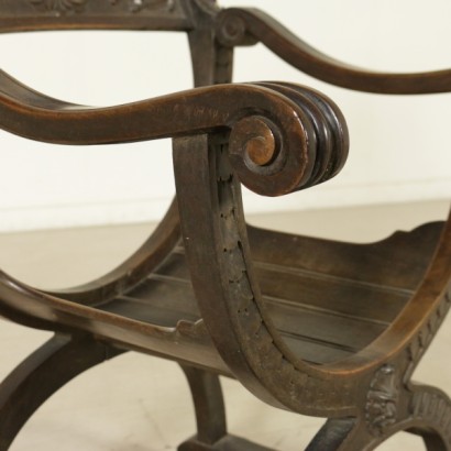 fauteuil, fauteuil Savonarola, fauteuil style Savonarola, fauteuil style Savonarola, fauteuil antique, fauteuil antique, fauteuil 900, fauteuil début 1900, fauteuil début 1900, fauteuil sculpté, {* $ 0 $ *}, anticonline