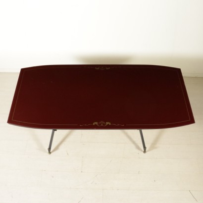table, 60's table, 60's, vintage table, modern antiques table, Italian vintage, Italian modern antiques, hand-to-hand, anticonline, table with glass top, retro treated glass
