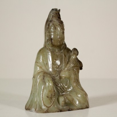 orientalische Skulptur, Jadeskulptur, sitzende orientalische Figur, Skulptur 900, Skulptur Mitte 900, Porzellanskulptur, chinesische Skulptur, {* $ 0 $ *}, anticonline