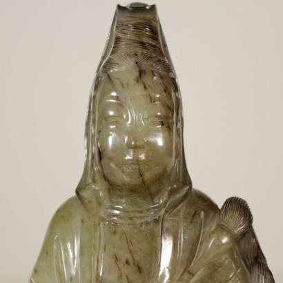 scultura orientale, scultura in giada, figura orientale seduta, scultura 900, scultura metà 900, scultura cina, scultura cinese, di mano in mano, anticonline