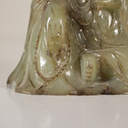 orientalische Skulptur, Jadeskulptur, sitzende orientalische Figur, Skulptur 900, Skulptur Mitte 900, Porzellanskulptur, chinesische Skulptur, {* $ 0 $ *}, anticonline