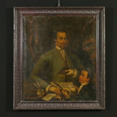 Portrait of a gentleman with a child